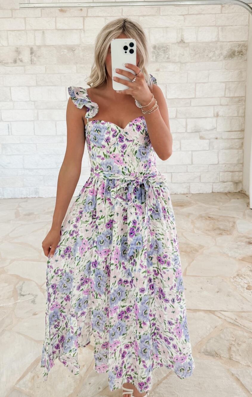 Dress Forum womens dress size small floral purple corset